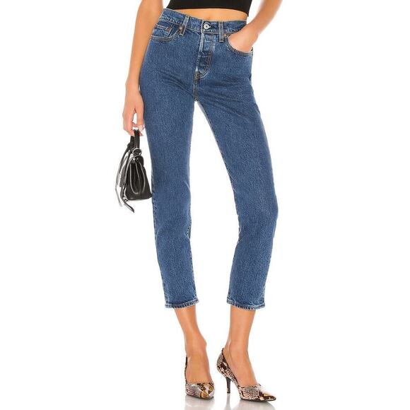 Levi's Wedgie Icon Fit High-Rise Skinny Denim Jeans Charleston Stroll Blue 25 - Picture 1 of 12
